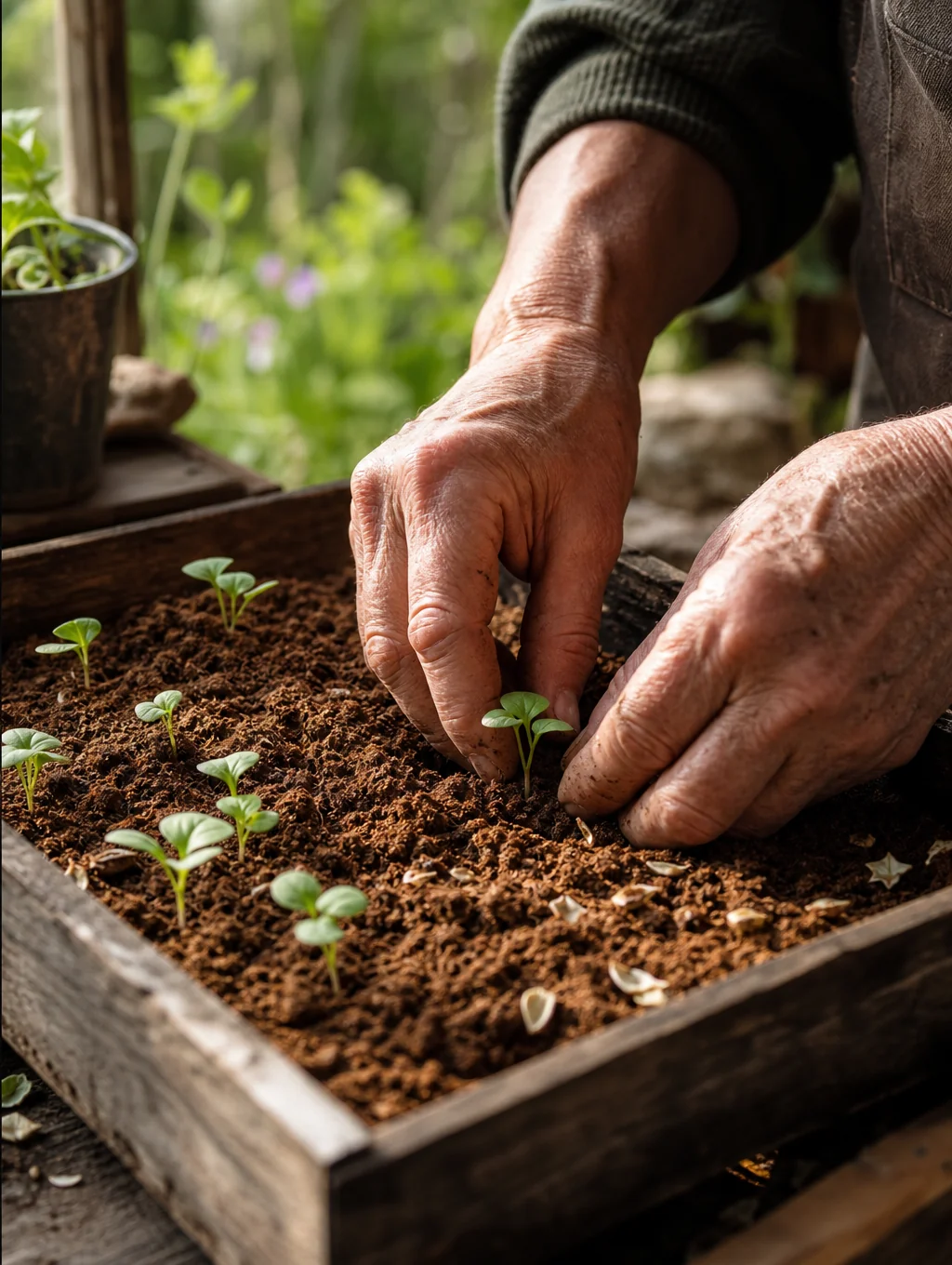 Close up of premium potting soil blend in a greenhouse